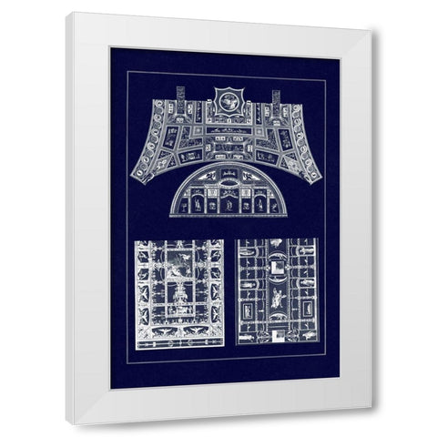 Decorative Painting in the Roman Vaults (Blueprint) White Modern Wood Framed Art Print by Buhlmann, J.