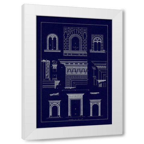 Windows and Doorways of the Renaissance (Blueprint) White Modern Wood Framed Art Print by Buhlmann, J.