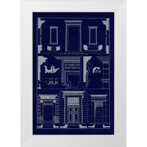 Doorways (Blueprint) White Modern Wood Framed Art Print by Buhlmann, J.