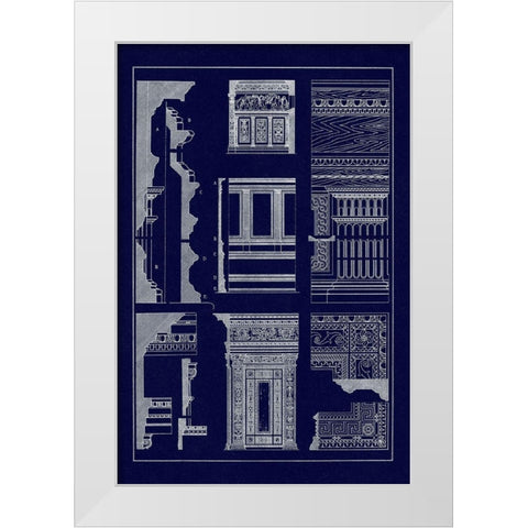 Wall Facing with Wood Paneling (Blueprint) White Modern Wood Framed Art Print by Buhlmann, J.