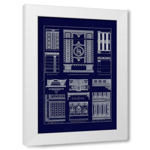 Ceilings with Visible Course of Beams (Blueprint) White Modern Wood Framed Art Print by Buhlmann, J.