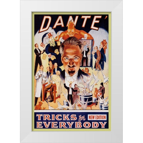 Magicians: Dante: Tricks for Everybody White Modern Wood Framed Art Print by Unknown