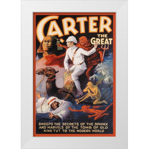 Magicians: Carter the Great: Secrets of the Sphinx White Modern Wood Framed Art Print by Otis