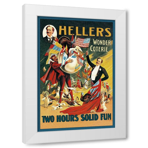 Magicians: Hellers Wonder Coterie White Modern Wood Framed Art Print by Friedlander, Adolph