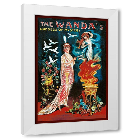 Magicians: Wandas Goddess of Mystery White Modern Wood Framed Art Print by Galice, Louis