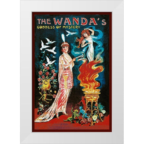 Magicians: Wandas Goddess of Mystery White Modern Wood Framed Art Print by Galice, Louis