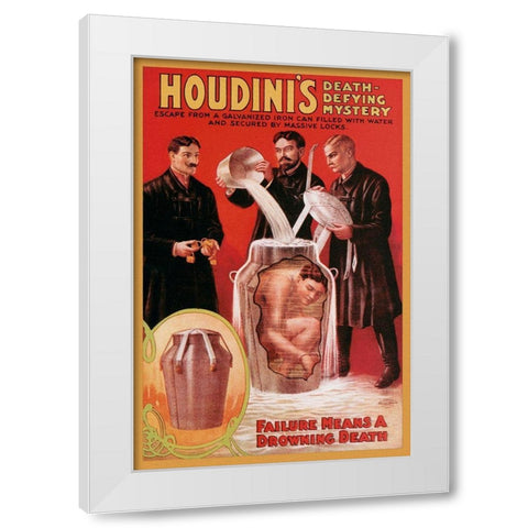 Magicians: Houdinis Death-Defying Mystery White Modern Wood Framed Art Print by Unknown