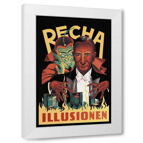 Magicians: Recha Illusionen White Modern Wood Framed Art Print by Unknown