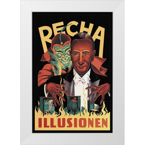 Magicians: Recha Illusionen White Modern Wood Framed Art Print by Unknown