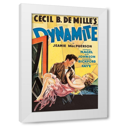 Vintage Film Posters: Dynamite White Modern Wood Framed Art Print by Unknown