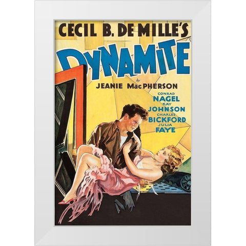Vintage Film Posters: Dynamite White Modern Wood Framed Art Print by Unknown