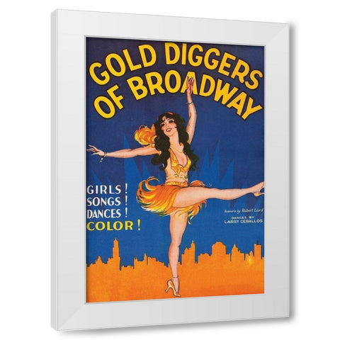 Vintage Film Posters: Gold Diggers of Broadway White Modern Wood Framed Art Print by Unknown