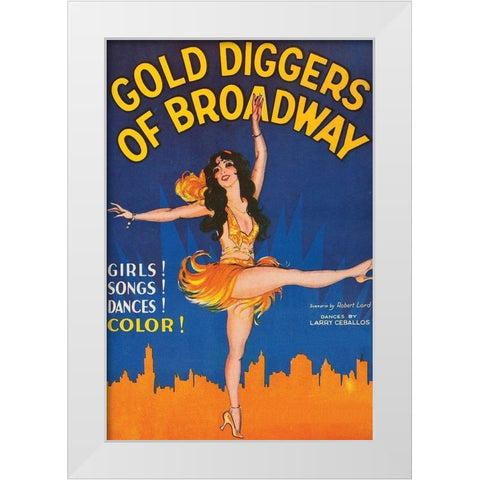 Vintage Film Posters: Gold Diggers of Broadway White Modern Wood Framed Art Print by Unknown
