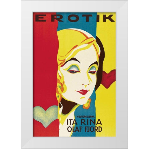 Vintage Film Posters: Seduction Erotik White Modern Wood Framed Art Print by Unknown