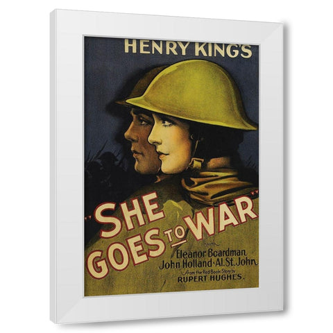 Vintage Film Posters: She Goes to War White Modern Wood Framed Art Print by Unknown