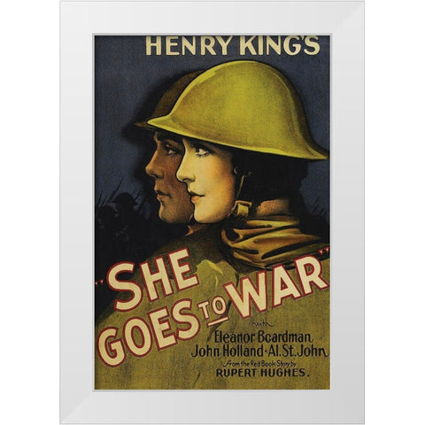 Vintage Film Posters: She Goes to War White Modern Wood Framed Art Print by Unknown