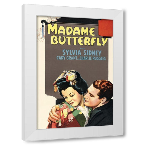 Vintage Film Posters: Madame Butterfly White Modern Wood Framed Art Print by Unknown
