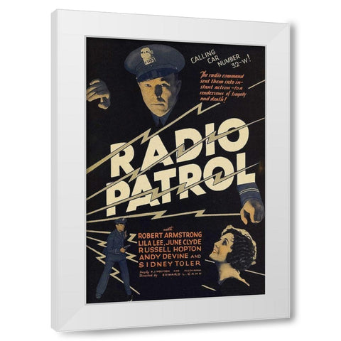 Vintage Film Posters: Radio Patrol White Modern Wood Framed Art Print by Unknown