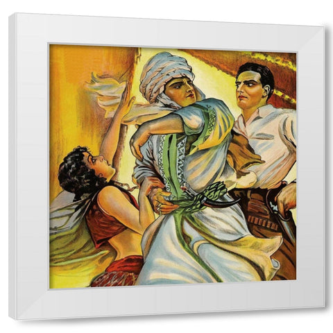 Vintage Film Posters: Love in the Desert Okens Ros - Detail White Modern Wood Framed Art Print by Unknown