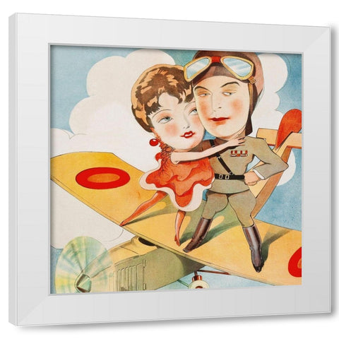 Vintage Film Posters: Cock of the Air - Detail White Modern Wood Framed Art Print by Unknown