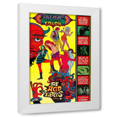 Vintage Vices: Acid Eaters White Modern Wood Framed Art Print by Vintage Vices