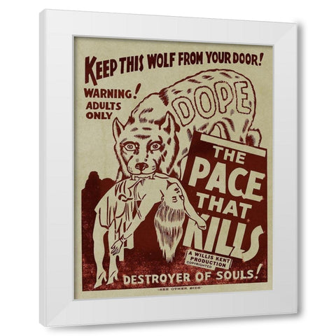 Vintage Vices: Dope: The Pace That Kills White Modern Wood Framed Art Print by Vintage Vices