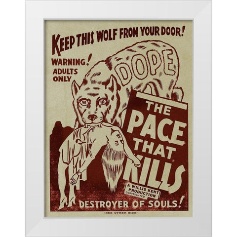 Vintage Vices: Dope: The Pace That Kills White Modern Wood Framed Art Print by Vintage Vices