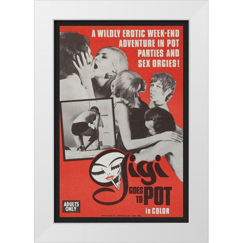 Vintage Vices: Gigi Goes to Pot White Modern Wood Framed Art Print by Vintage Vices