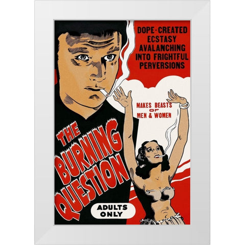 Vintage Vices: Bruning Question White Modern Wood Framed Art Print by Vintage Vices