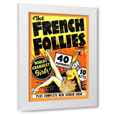 Vintage Vices: French Follies White Modern Wood Framed Art Print by Vintage Vices