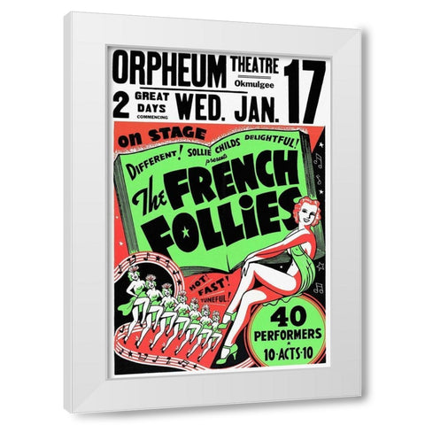 Vintage Vices: French Follies White Modern Wood Framed Art Print by Vintage Vices