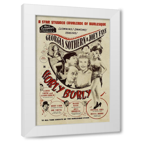 Vintage Vices: Hurly Burly White Modern Wood Framed Art Print by Vintage Vices