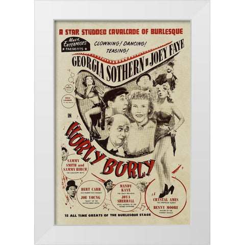 Vintage Vices: Hurly Burly White Modern Wood Framed Art Print by Vintage Vices