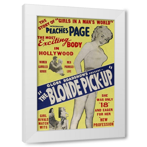 Vintage Vices: Blonde Pick-Up White Modern Wood Framed Art Print by Vintage Vices
