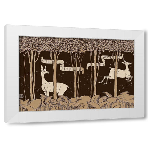 Hind in the Wood Title Page White Modern Wood Framed Art Print by Crane, Walter