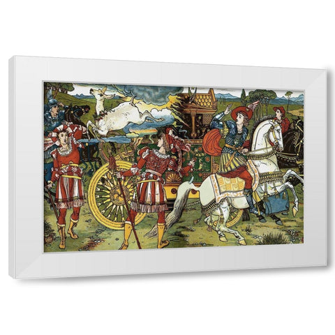 Hind in the Wood - Leap White Modern Wood Framed Art Print by Crane, Walter