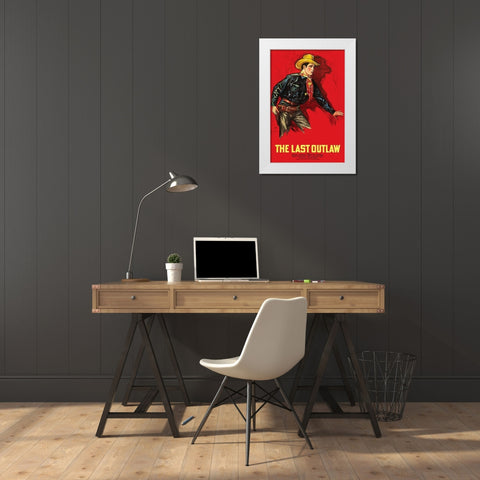 Vintage Westerns: Last Outlaw White Modern Wood Framed Art Print by Unknown