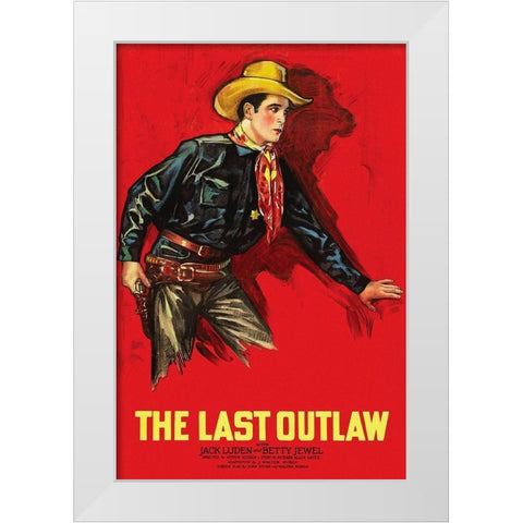 Vintage Westerns: Last Outlaw White Modern Wood Framed Art Print by Unknown