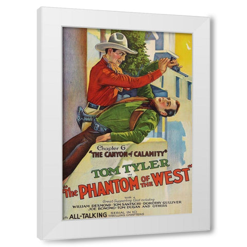 Vintage Westerns: Phantom of the West -  Canyon of Calamity White Modern Wood Framed Art Print by Unknown