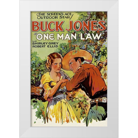 Vintage Westerns: Pioneer Scout White Modern Wood Framed Art Print by Unknown