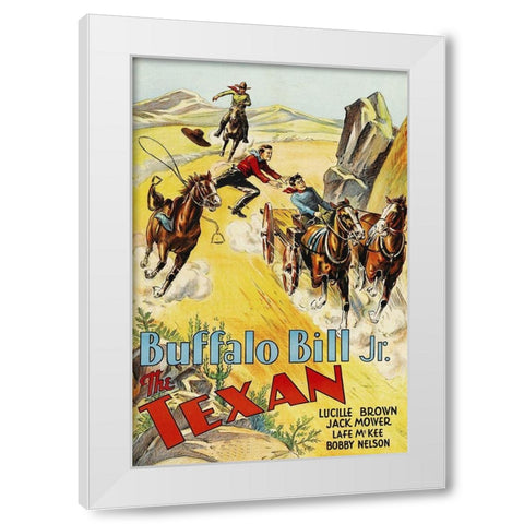 Vintage Westerns: Texan White Modern Wood Framed Art Print by Unknown