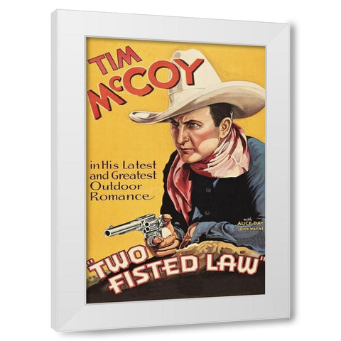 Vintage Westerns: Two Fisted Law White Modern Wood Framed Art Print by Unknown