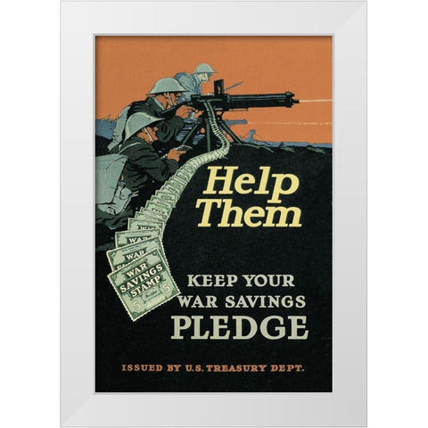 WWI: Help Them White Modern Wood Framed Art Print by Unknown