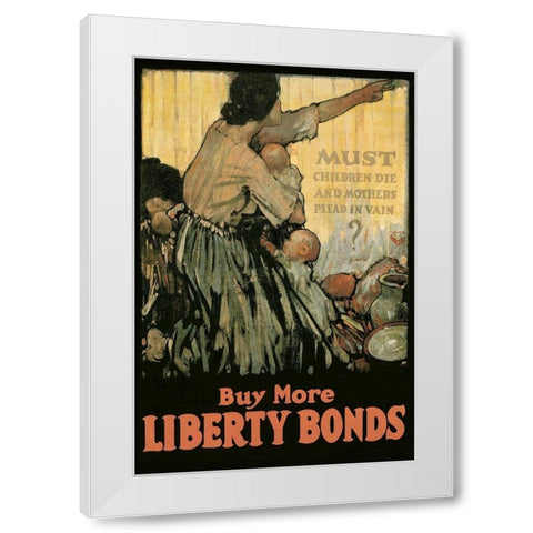 WWI: Must Children Die and Mothers Plead In Vain? White Modern Wood Framed Art Print by Unknown