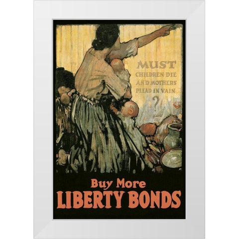 WWI: Must Children Die and Mothers Plead In Vain? White Modern Wood Framed Art Print by Unknown