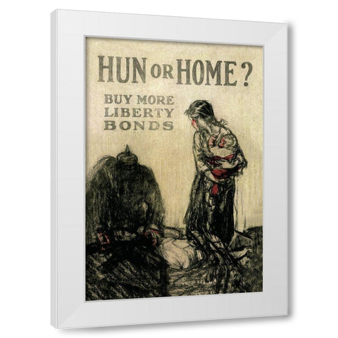 WWI: Hun or Home? White Modern Wood Framed Art Print by Unknown