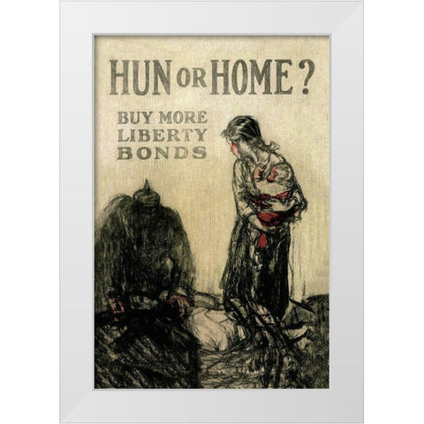 WWI: Hun or Home? White Modern Wood Framed Art Print by Unknown