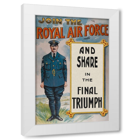 WWI: Join the Royal Air Force White Modern Wood Framed Art Print by Unknown