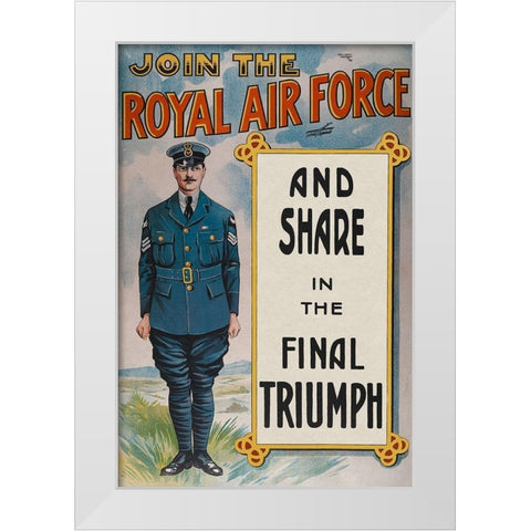 WWI: Join the Royal Air Force White Modern Wood Framed Art Print by Unknown