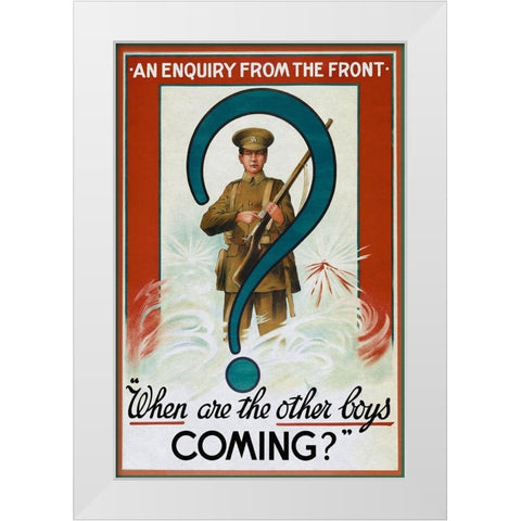 WWI: Enquiry from the Front White Modern Wood Framed Art Print by Unknown